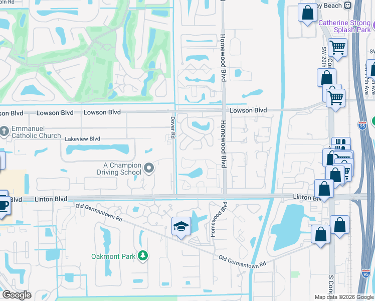 map of restaurants, bars, coffee shops, grocery stores, and more near 2835 Duke Lane in Delray Beach