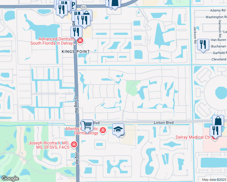 map of restaurants, bars, coffee shops, grocery stores, and more near 18 Piedmont F in Delray Beach