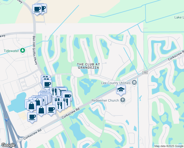 map of restaurants, bars, coffee shops, grocery stores, and more near 20091 Seagrove Street in Estero