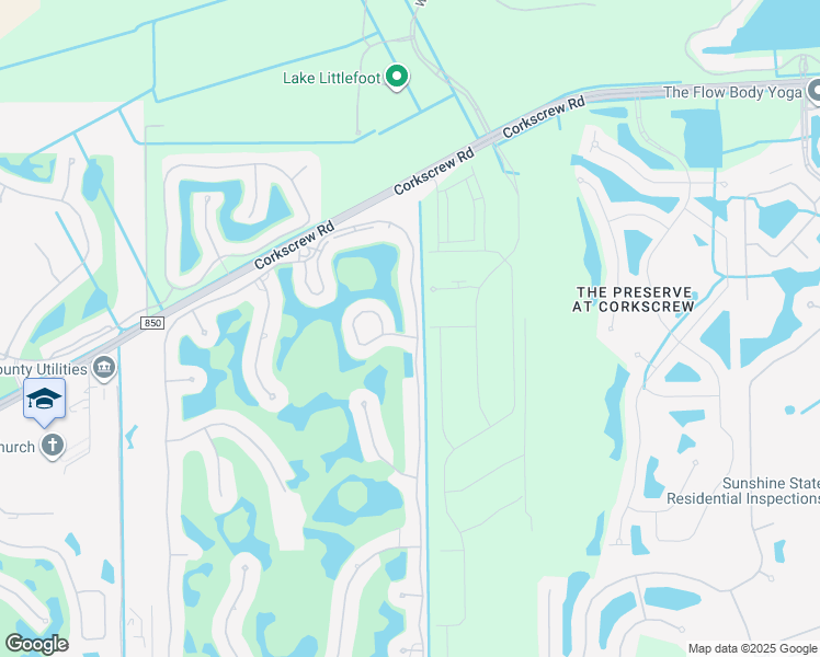 map of restaurants, bars, coffee shops, grocery stores, and more near 20651 Wildcat Run Drive in Estero