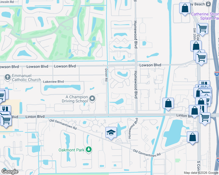 map of restaurants, bars, coffee shops, grocery stores, and more near 1200 Dover Road in Delray Beach