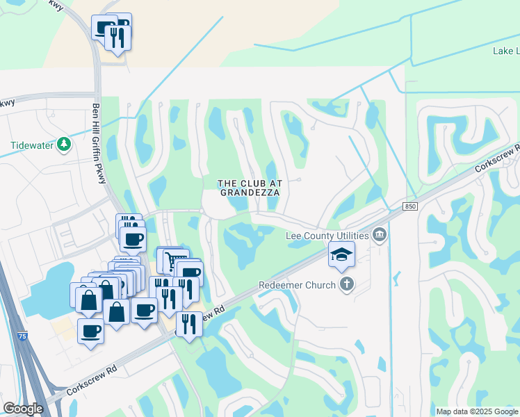 map of restaurants, bars, coffee shops, grocery stores, and more near 20091 Seagrove Street in Estero