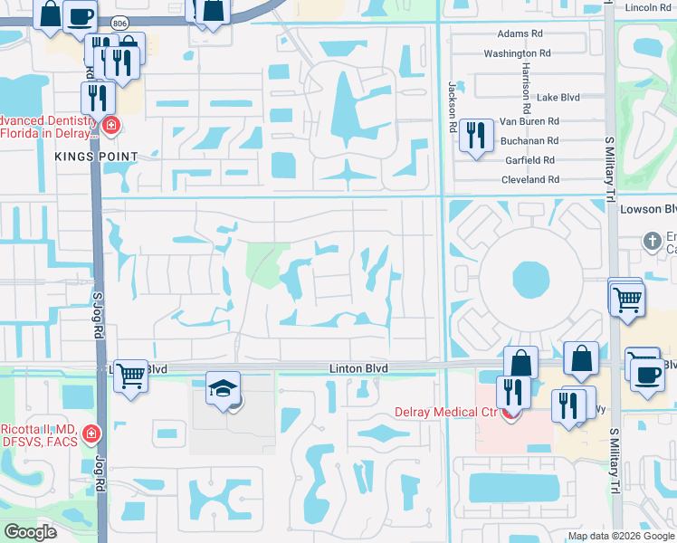 map of restaurants, bars, coffee shops, grocery stores, and more near 66 Capri B in Delray Beach
