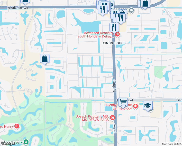 map of restaurants, bars, coffee shops, grocery stores, and more near 203 Monaco Way in Delray Beach