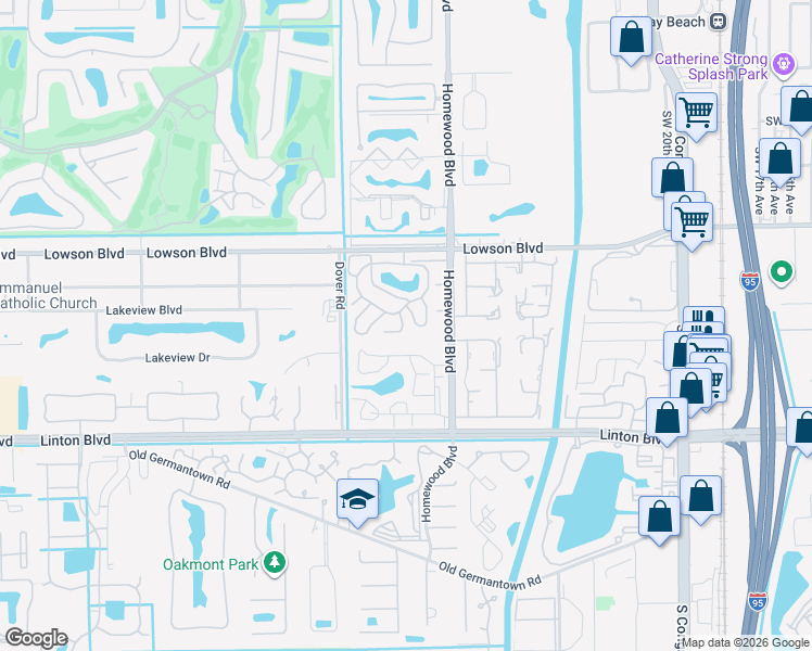 map of restaurants, bars, coffee shops, grocery stores, and more near 2804 Crown Court in Delray Beach