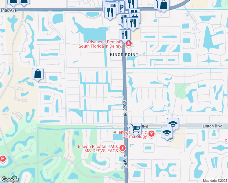 map of restaurants, bars, coffee shops, grocery stores, and more near 6570 Monaco Boulevard in Delray Beach