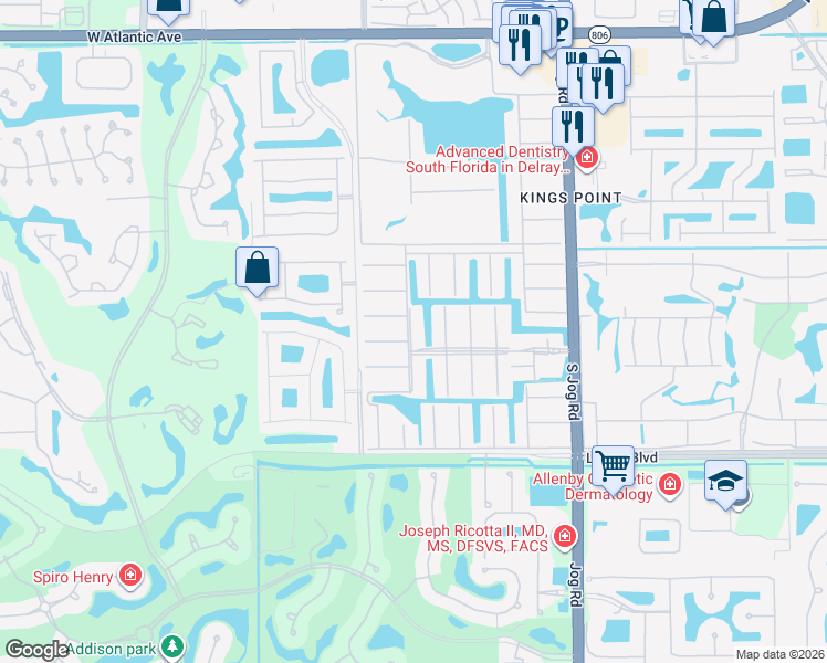 map of restaurants, bars, coffee shops, grocery stores, and more near 370 Brittany Lane in Delray Beach