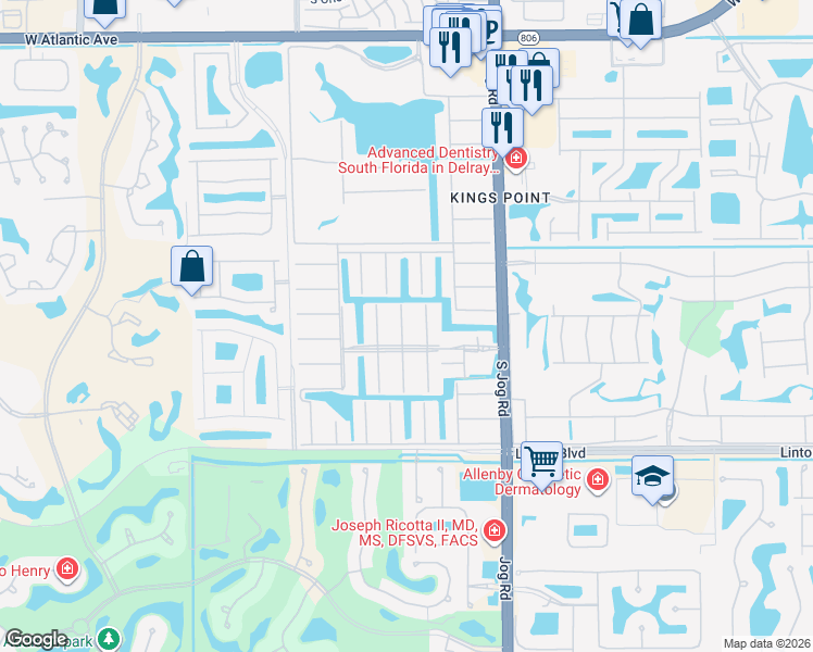 map of restaurants, bars, coffee shops, grocery stores, and more near 203 Monaco Way in Delray Beach