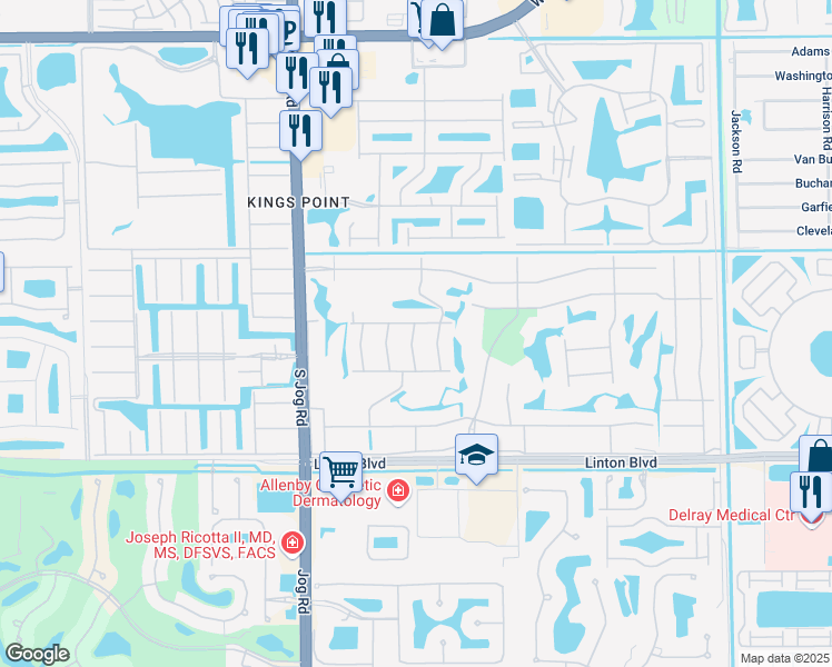 map of restaurants, bars, coffee shops, grocery stores, and more near 18 Piedmont F in Delray Beach