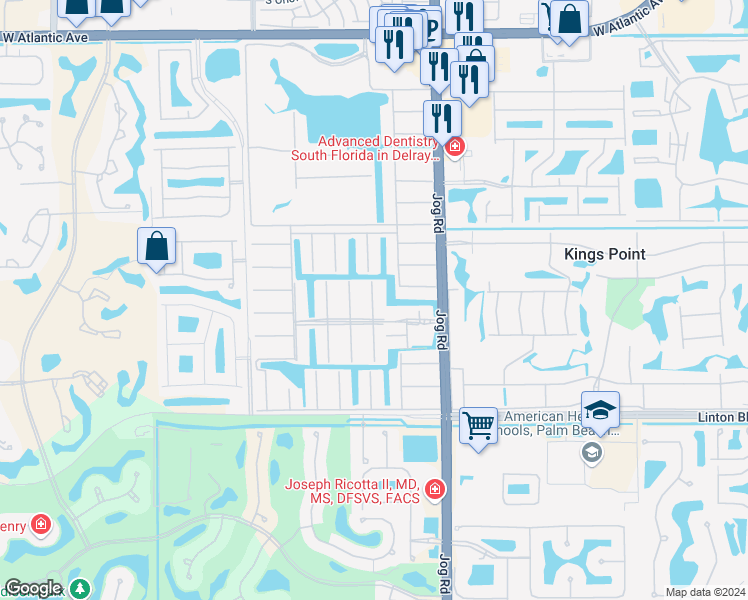 map of restaurants, bars, coffee shops, grocery stores, and more near 58 Monaco Court in Delray Beach