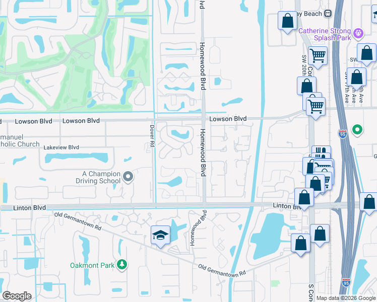 map of restaurants, bars, coffee shops, grocery stores, and more near 2707 Peer Lane in Delray Beach