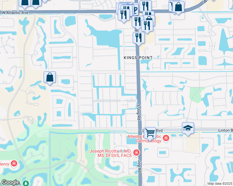 map of restaurants, bars, coffee shops, grocery stores, and more near 58 Monaco Court in Delray Beach