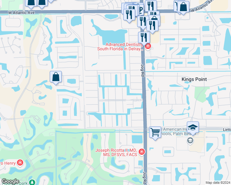 map of restaurants, bars, coffee shops, grocery stores, and more near 203 Monaco Way in Delray Beach