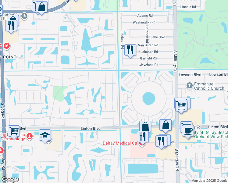 map of restaurants, bars, coffee shops, grocery stores, and more near 56 Burgundy L in Delray Beach
