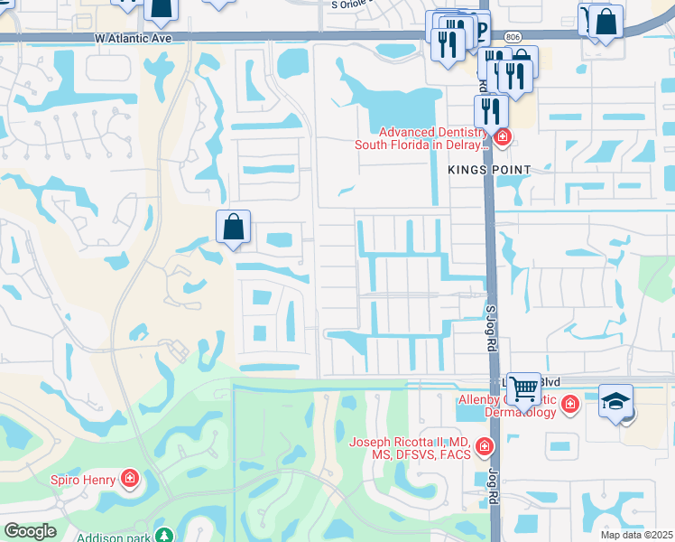 map of restaurants, bars, coffee shops, grocery stores, and more near 444 Brittany Drive in Delray Beach