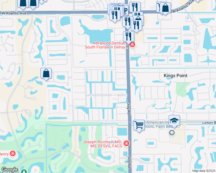 map of restaurants, bars, coffee shops, grocery stores, and more near 58 Monaco Court in Delray Beach