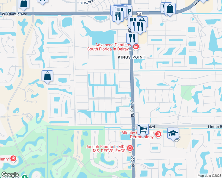 map of restaurants, bars, coffee shops, grocery stores, and more near 58 Monaco Court in Delray Beach
