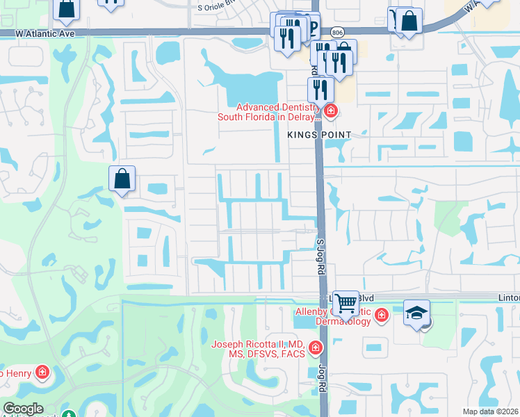 map of restaurants, bars, coffee shops, grocery stores, and more near 203 Monaco Way in Delray Beach