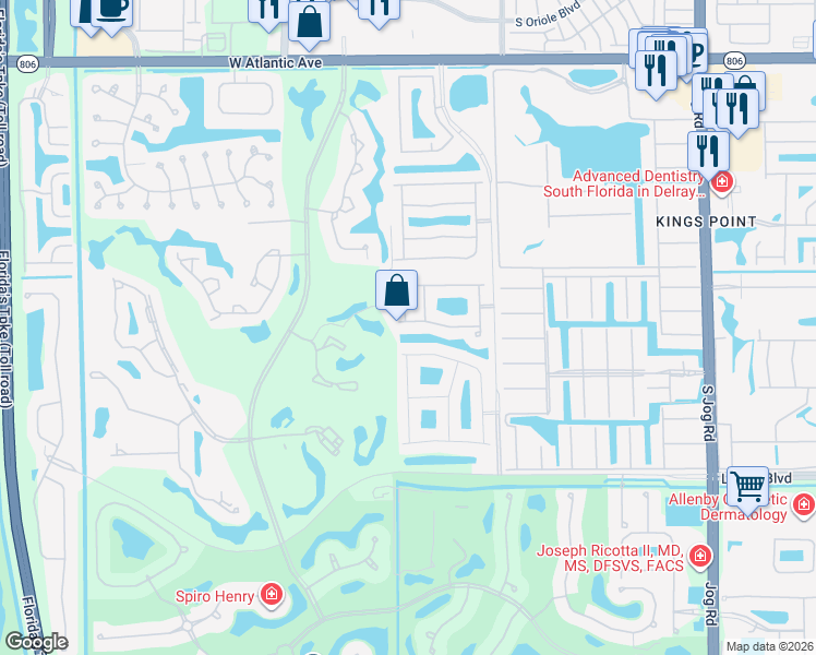 map of restaurants, bars, coffee shops, grocery stores, and more near 7180 Cataluna Circle in Delray Beach