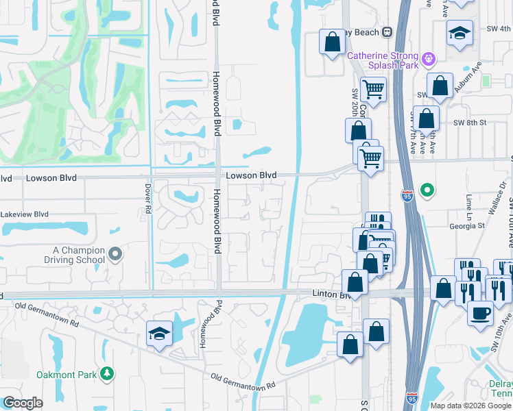 map of restaurants, bars, coffee shops, grocery stores, and more near 1041 Orange Terrace in Delray Beach