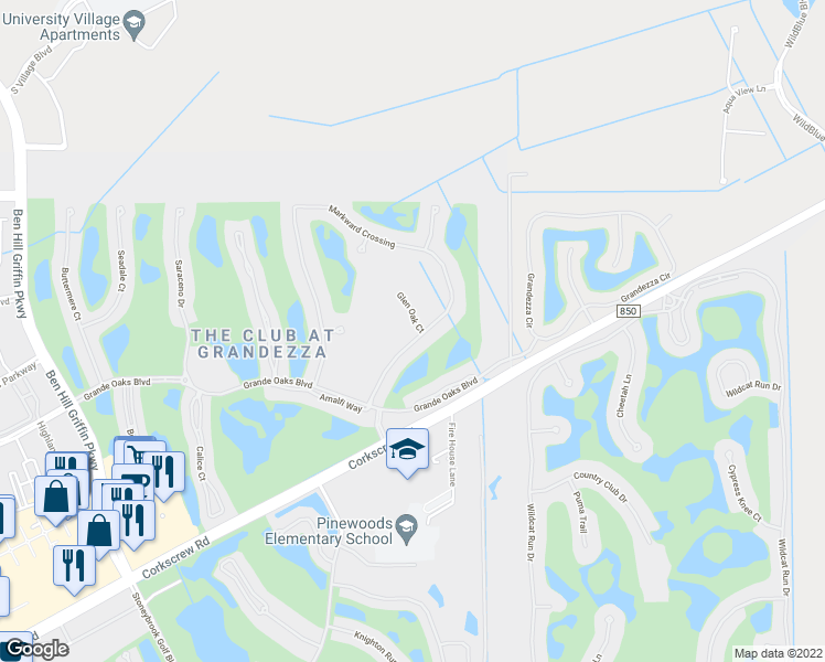map of restaurants, bars, coffee shops, grocery stores, and more near 19815 Markward Crossing in Estero