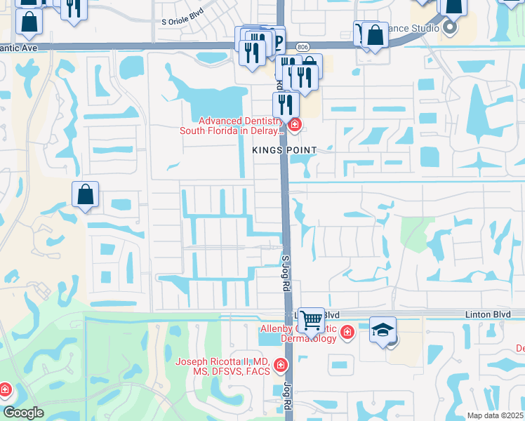 map of restaurants, bars, coffee shops, grocery stores, and more near 62 Valencia C in Delray Beach