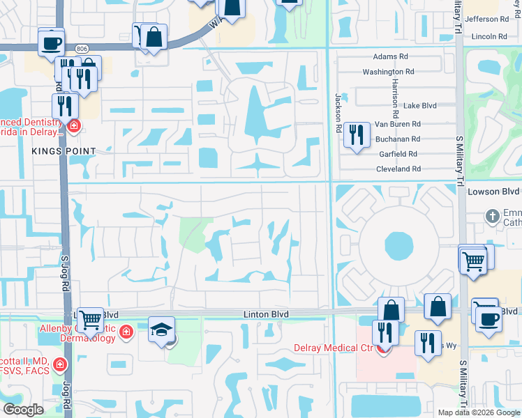 map of restaurants, bars, coffee shops, grocery stores, and more near 39 Normandy Trail in Delray Beach