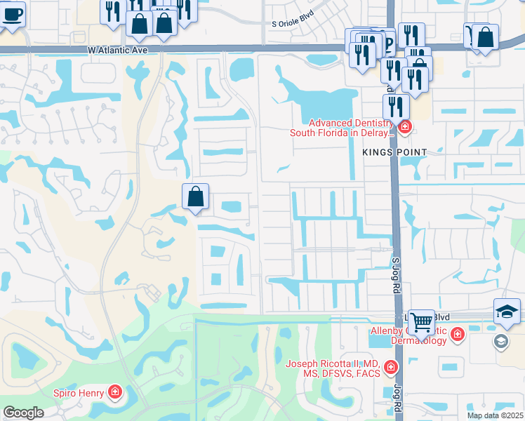map of restaurants, bars, coffee shops, grocery stores, and more near 7296 Cataluna Circle in Delray Beach
