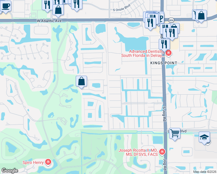 map of restaurants, bars, coffee shops, grocery stores, and more near 7296 Cataluna Circle in Delray Beach
