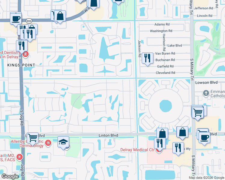 map of restaurants, bars, coffee shops, grocery stores, and more near 868 Normandy Trail in Delray Beach