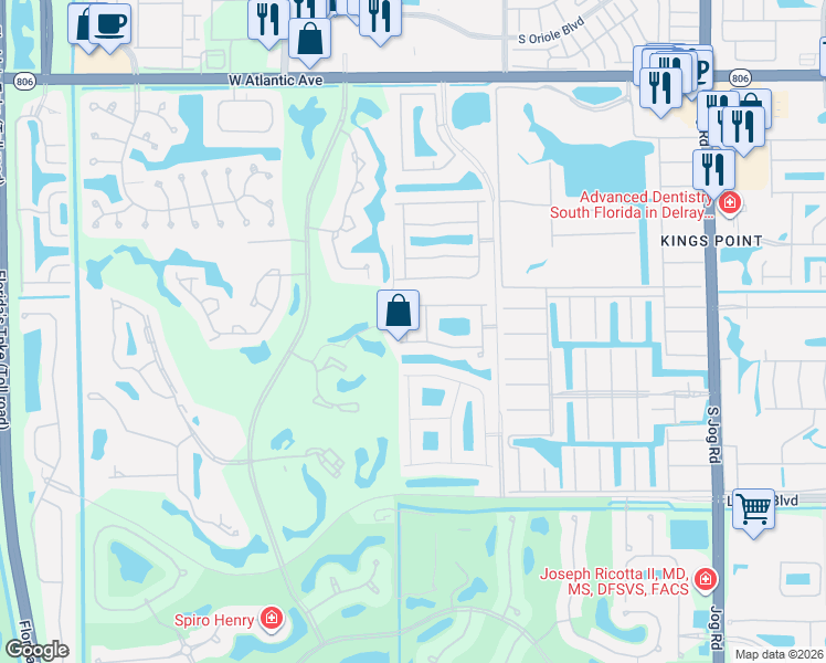 map of restaurants, bars, coffee shops, grocery stores, and more near 7157 Cataluna Circle in Delray Beach