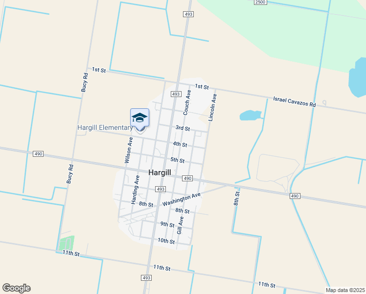 map of restaurants, bars, coffee shops, grocery stores, and more near 29668 Couch Avenue in Hargill