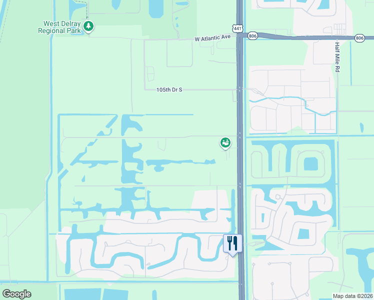 map of restaurants, bars, coffee shops, grocery stores, and more near 10236 La Reina Road in Delray Beach