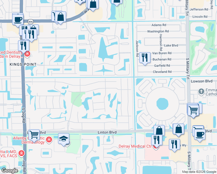 map of restaurants, bars, coffee shops, grocery stores, and more near 868 Normandy Trail in Delray Beach