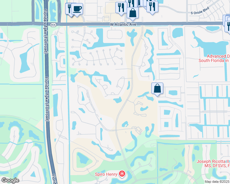 map of restaurants, bars, coffee shops, grocery stores, and more near 7562 Glendevon Lane in Delray Beach