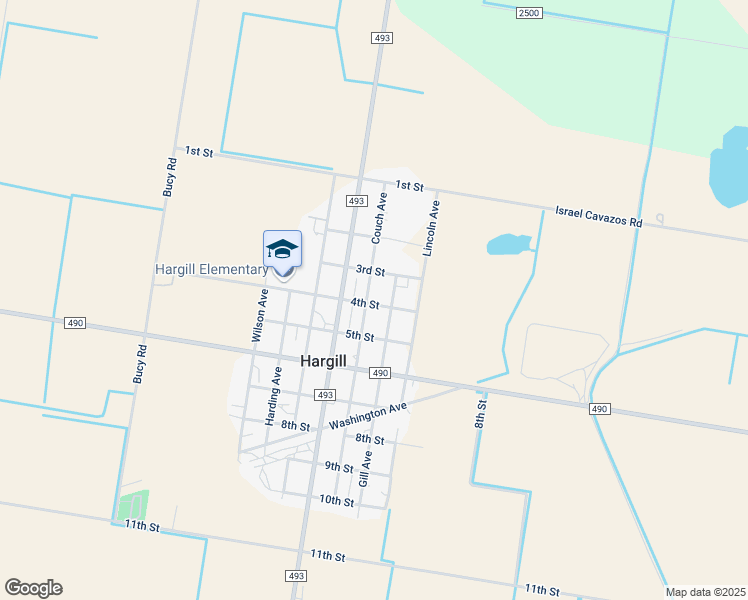 map of restaurants, bars, coffee shops, grocery stores, and more near 29668 Couch Avenue in Hargill