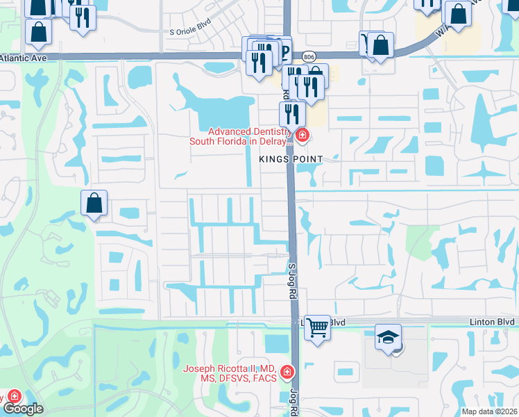 map of restaurants, bars, coffee shops, grocery stores, and more near 173 Valencia Drive in Delray Beach