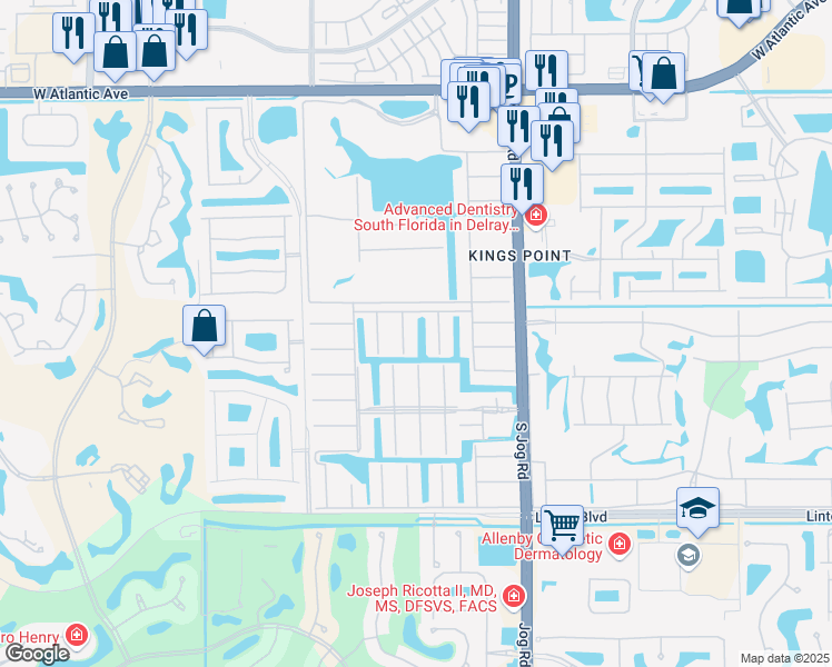 map of restaurants, bars, coffee shops, grocery stores, and more near 6 Brittany Court in Delray Beach
