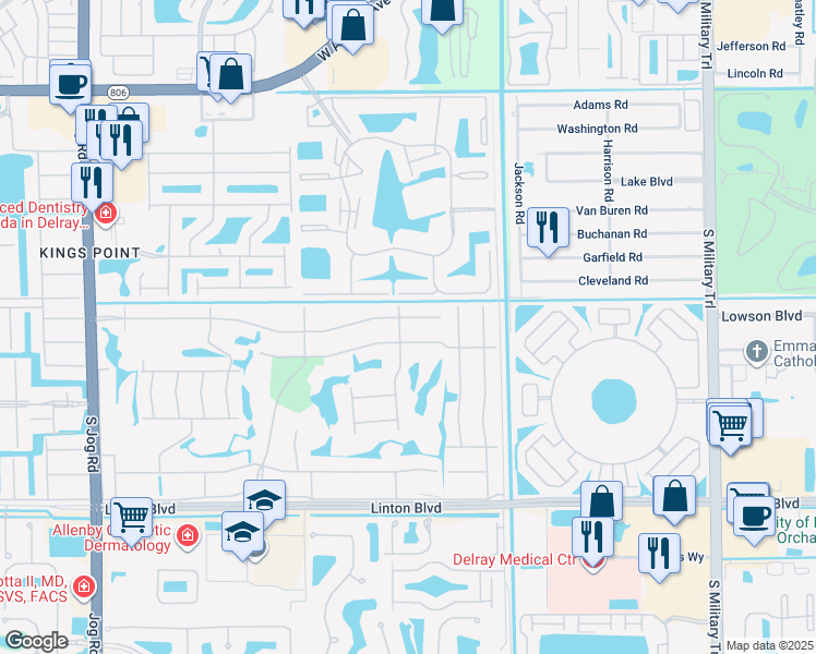 map of restaurants, bars, coffee shops, grocery stores, and more near 39 Normandy Trail in Delray Beach