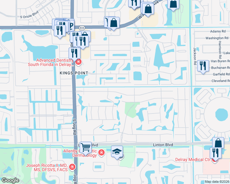 map of restaurants, bars, coffee shops, grocery stores, and more near in Kings Point