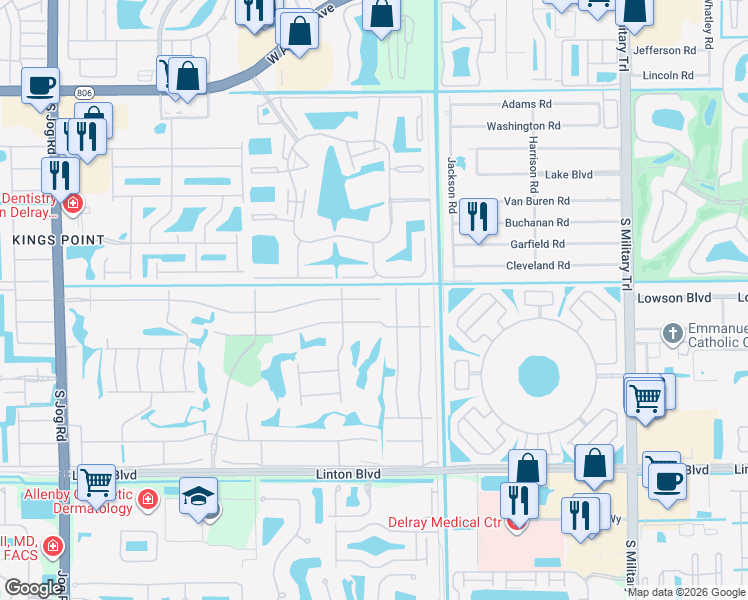 map of restaurants, bars, coffee shops, grocery stores, and more near 312 Burgundy Avenue in Delray Beach