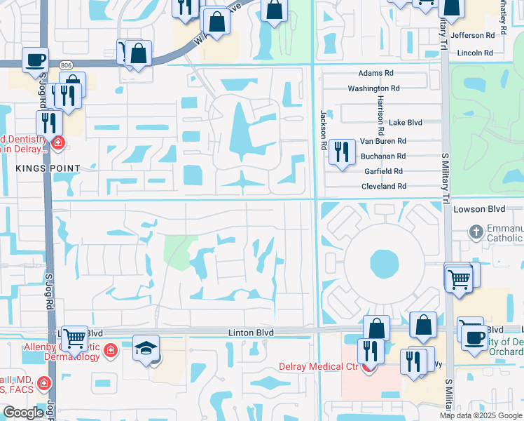 map of restaurants, bars, coffee shops, grocery stores, and more near 312 Burgundy Avenue in Delray Beach