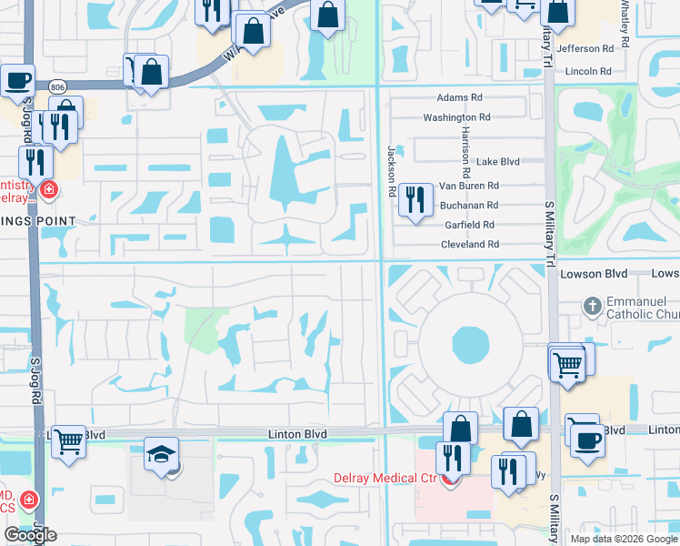map of restaurants, bars, coffee shops, grocery stores, and more near 312 Burgundy Avenue in Delray Beach
