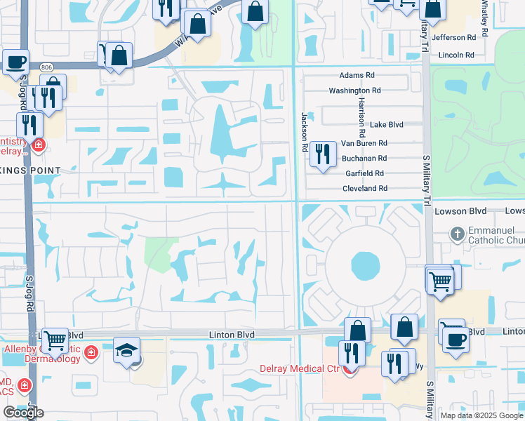 map of restaurants, bars, coffee shops, grocery stores, and more near 312 Burgundy Avenue in Delray Beach