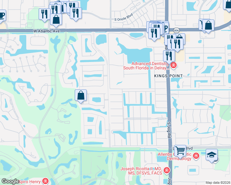 map of restaurants, bars, coffee shops, grocery stores, and more near 255 Tuscany Lane in Delray Beach
