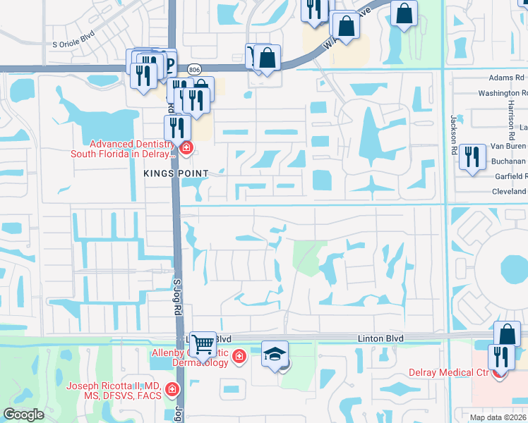 map of restaurants, bars, coffee shops, grocery stores, and more near 6166 Lake Hibiscus Drive in Delray Beach