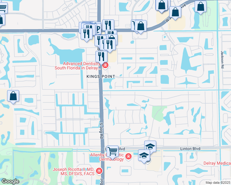 map of restaurants, bars, coffee shops, grocery stores, and more near 15473 Lake Gardenia Place in Delray Beach