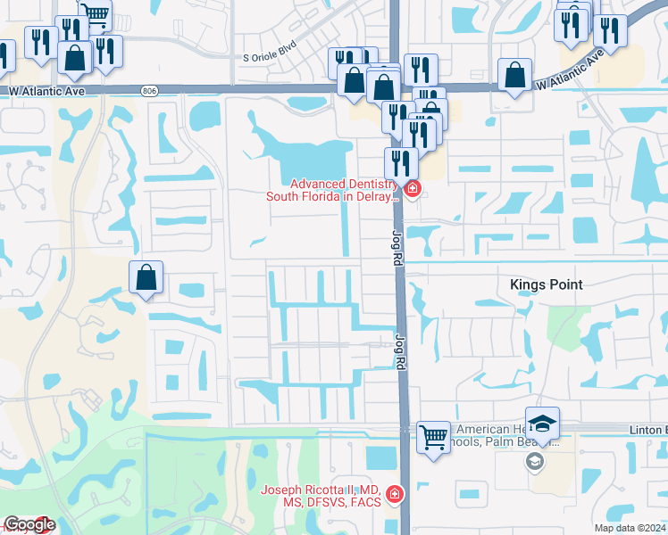 map of restaurants, bars, coffee shops, grocery stores, and more near 362 Tuscany G in Delray Beach