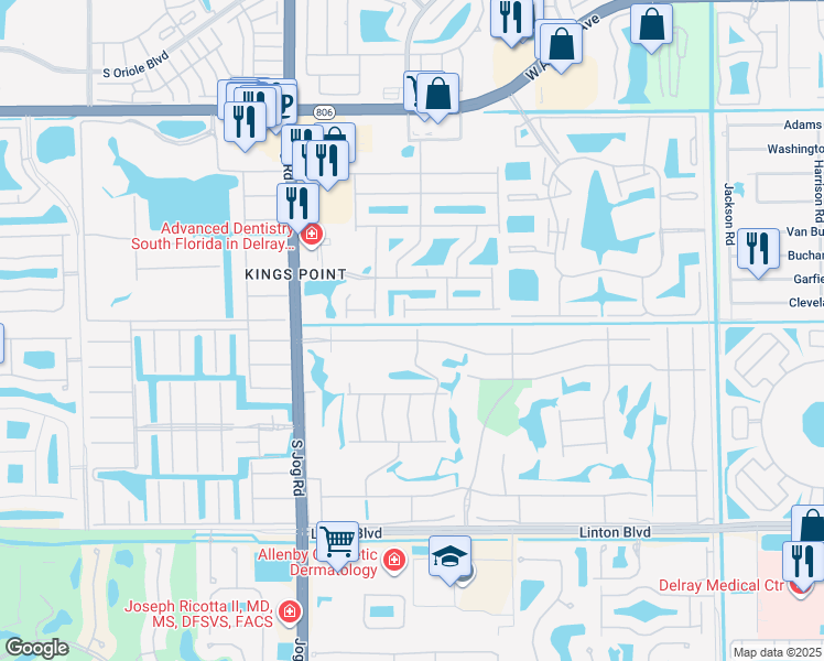 map of restaurants, bars, coffee shops, grocery stores, and more near 6166 Lake Hibiscus Drive in Delray Beach