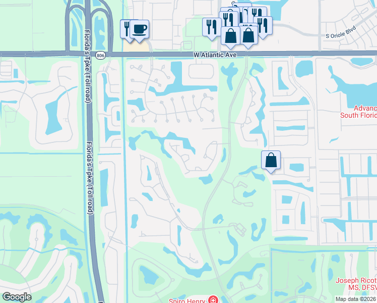map of restaurants, bars, coffee shops, grocery stores, and more near 7701 Glendevon Lane in Delray Beach